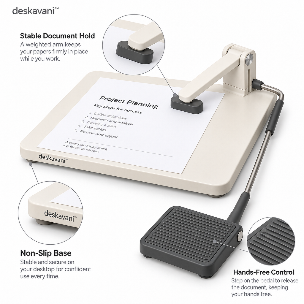 deskavani™ Foot-Operated Page Press