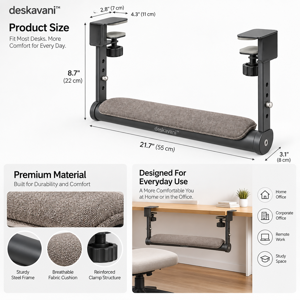 deskavani™ Desk Edge Foot Rail